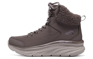 Зимние ботинки Skechers мехом и шнуровкой, коричневый