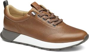 Кроссовки Johnston Murphy Mens Kinnon Perfed Jogger Johnston & Murphy, Dark Tan Full Grain