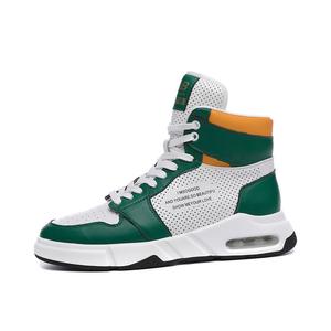 Мужские туфли Slip Resistant высокие повседневные мужские белые green BABINDA, белый зеленый Cut-Out