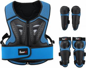 Детский защитный костюм для мотоцикла StarknightMT, экипировка для мотокросса, велоспорта, скейтбординга, лыж, коньков и бездорожья (синий), blue