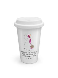 Mr. & Mrs. Panda Кофейная кружка в виде чемодана с единорогом и надписью белого цвета