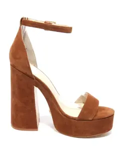 Сандалии на каблуке из замши бежевого цвета Windsor Smith, коричневый