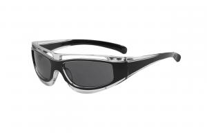 Солнцезащитные очки асимметричной формы унисекс CMFY, черная оправа с черно-серыми линзами