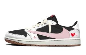 Jordan Travis Scott x Air 1 Travis Scott X AJ1 Low Collaboration Low top Vintage Basketball Shoes Unisex Pink