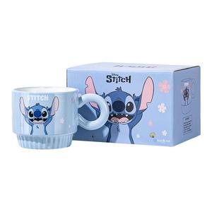 Керамические стаканы Stitch для дома складывающиеся парные кружки 330 мл Disney, синий