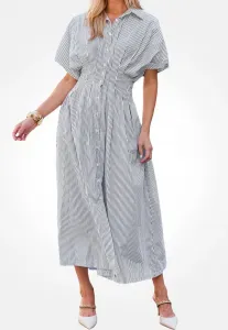 Платье-Рубашка в полоску Cupshe, Grey White Stripe