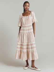 Макси-платье rosalee с пышными рукавами Ghost, слоновая кость/разноцветный