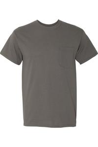 Футболка Gildan из плотного хлопка с карманом, цвет charcoal