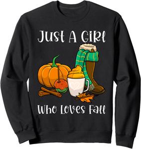 Толстовка с принтом «Тыквенный латте» для девочек, которые любят осень Fall Autumn Season Thanksgiving Holiday Gift Store, черный