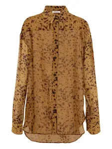 Рубашка с узором Ferragamo, коричневый