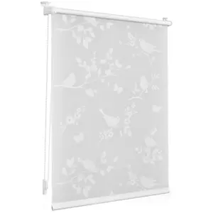 LICHTBLICK ORIGINAL рулонная штора с боковым подъемом «Rollo Klemmfix, без сверления, непрозрачная - выгорание», непрозрачная, защитная сетка, свободно висит, цвет weiß + weiß