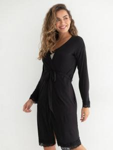 Софа Loves Lace джерси халат-кимоно Pour Moi, Black