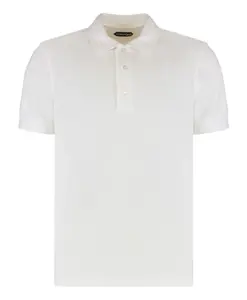 Рубашка-Поло Piquã с ребристыми манжетами Tom Ford, белый