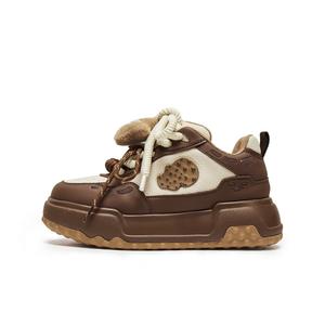 BELLE Женские скейтерские кроссовки лоу-топ серый/тёмно-коричневый, цвет Dark Brown