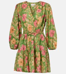 Мини-платье из хлопка с цветочным принтом Velvet, Flora
