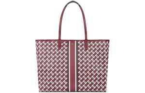 TORY BURCH Сумка тоут из кожи перри коровы с покрытием из холста