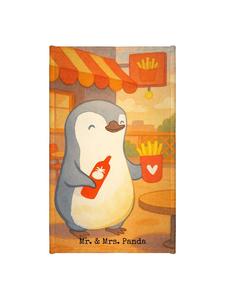 Mr. & Mrs. Panda Дизайн полотенца «Пингвин и картошка фри» без слогана, белого цвета