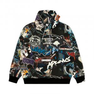 Толстовка с капюшоном A Bathing APE с принтом граффити Moonface logo Aape, мультиколор
