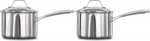 Calphalon Classic кастрюля из нержавеющей стали, 3,3 л, с ударопрочным алюминиевым дном и ручками, которые остаются прохладными (набор из 2 шт)