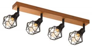 Потолочный светильник Nettlife Schläger 4-flammig, черный - металл - 9 x 50 x 20 см