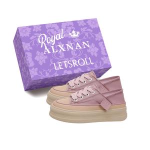 Alxnan Женские низкие повседневные туфли Taro Purple с коробкой, цвет Taro Purple+Box