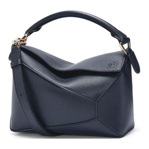 Пазл кожаная сумка через плечо, кроссбоди, маленькая женская сумка темный морской LOEWE, Set (Bag+Dust Bag)