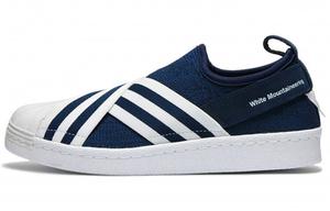 Белые кроссовки для скейтбординга Mountaineering X Superstar, унисекс, низкие, синие/белые Adidas Originals