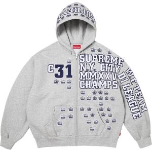 Толстовка с капюшоном и молнией FW25 League Champs унисекс Supreme, серый