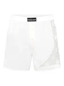 Регенерированные боксеры-шорты с кружевной отделкой от Household Marine Serre, белый