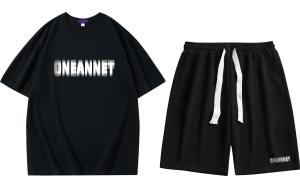 Повседневная спортивная одежда унисекс Oneannet, (Темно-синяя футболка + черные шорты)