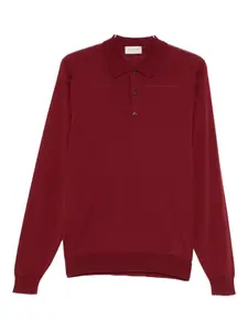 Поло на пуговицах John Smedley, красный