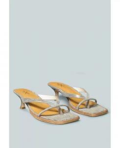 WINSLET Женские босоножки на каблуке-стрингах Rag & Co, золото