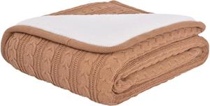 Чехол для утяжеленного одеяла 150x200 см, флис, вязаный, хлопковая нить, коричневый
