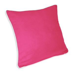 Чехол на подушку 50х50 см, розовый с цветным краем, под замшу белого цвета Haus und Deko