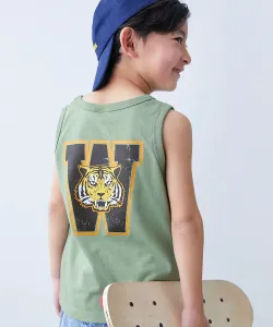 Майка без рукавов с принтом "Дьявольская лаборатория", 100% хлопок, весна/лето 2015 Devirock, цвет 010-Tiger-Cream Green