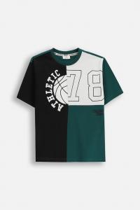 Детская хлопковая футболка Coccodrillo, зеленый