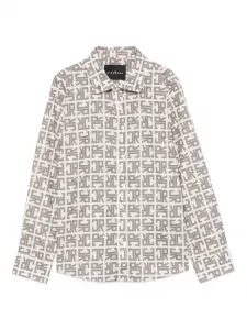 Рубашка с узором John Richmond Junior, серый