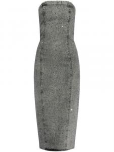 Gestuz джинсовое платье миди, серый