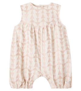 Детский комбинезон из хлопка с принтом Baby Salotte Donsje, Soft Sand - Rose Triangular