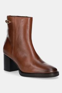 Кожаные ботильоны Stacked Heel Leather Ankle Boot Tommy Hilfiger, коричневый