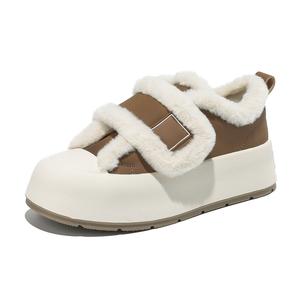 Женские повседневные ботинки JOSINY низкие, флисовые коричневые