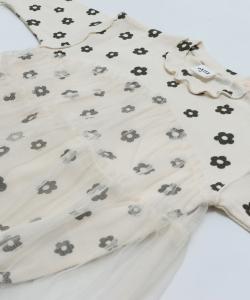 Ребристый комбинезон с тюлем, покрывающим всю поверхность тканью Chil2, цвет C Daisy/Cream