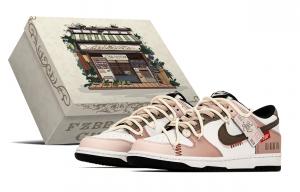 Nike Туфли для скейтборда dunk 'black' нескользящие устойчивые к истиранию низкие верх розовый коричневый детские