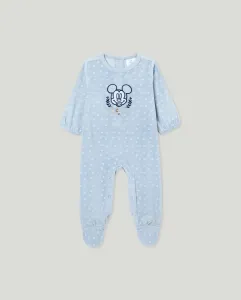 Детский комбинезон с застежкой велкро, с длинными рукавами, с принтом лица Микки Cotton Juice, темно-синий