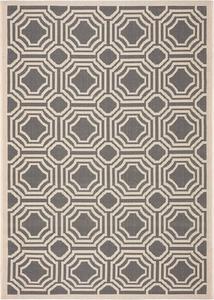 Ковер SAFAVIEH, 79 x 153 см, Washable Outdoor Courtyard Collection - , Anthracite & Beige, Non-Shedding & Easy Cleaning, для патио, заднего двора, прихожей (CY6112-246)