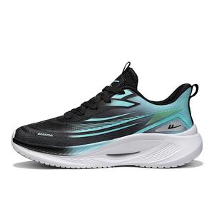 WARRIOR Мужские легкие амортизирующие устойчивые к истиранию низкие повседневные беговые кроссовки черно-зеленые, цвет Black Green