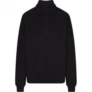 Skims Толстовка женская COTTON FLEECE OVERSIZED QUARTER ZIP PULLOVER ONYX/Onyx