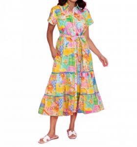 Рэйчел Ван Гог Платье в мульти Alden Adair