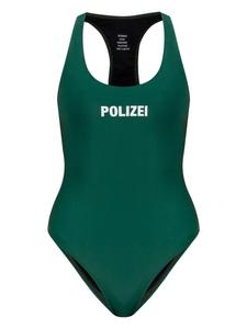 VETEMENTS купальник с текстовым принтом, зеленый