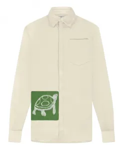 Рубашка с вышитой черепахой | цвет экрю FlãNeur, бежевый